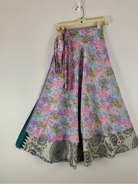 Reversible Upcycled Wrap Maxi Skirts BINW421